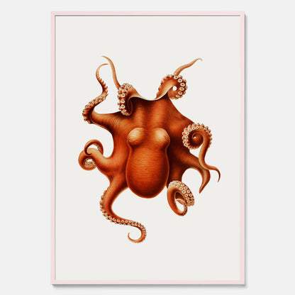Kökstavla med en Bläckfisk Poster – Färgglad affisch med en djurillustration, köksposter, tavla till kök, poster till kök