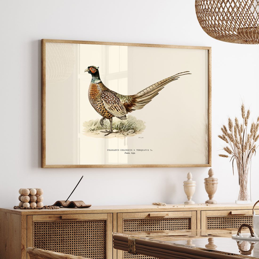 Fågelposter föreställande en fasan, ritad av bröderna von Wright.
