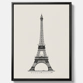 Tavla i canvas med en Vintageposter med en illustration av Eiffeltornet i Paris – Arkitektur poster