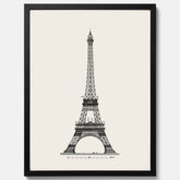 Tavla med en Vintageposter med en illustration av Eiffeltornet i Paris – Arkitektur poster