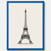 Tavla med en Vintageposter med en illustration av Eiffeltornet i Paris – Arkitektur poster