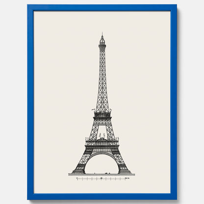 Tavla med en Vintageposter med en illustration av Eiffeltornet i Paris – Arkitektur poster