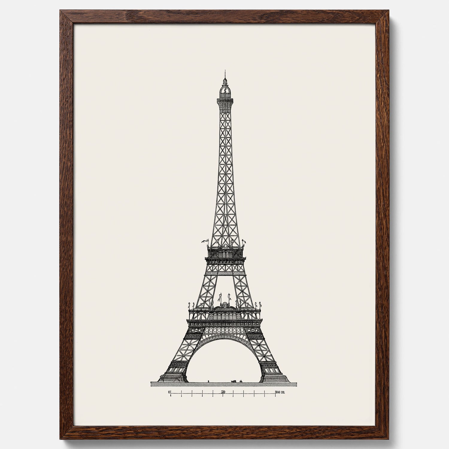 Tavla med en Vintageposter med en illustration av Eiffeltornet i Paris – Arkitektur poster
