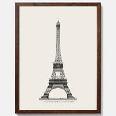 Tavla med en Vintageposter med en illustration av Eiffeltornet i Paris – Arkitektur poster