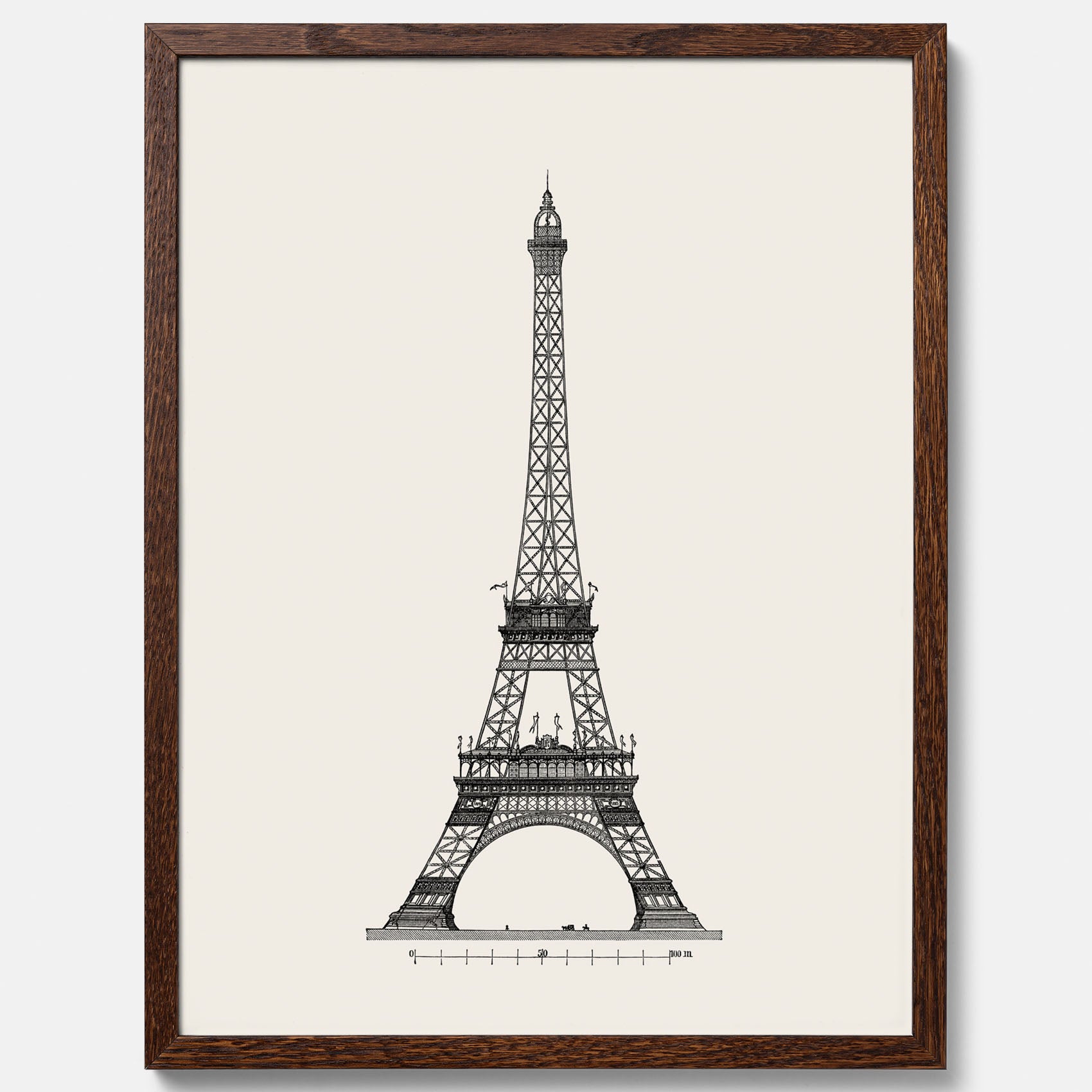 Tavla med en Vintageposter med en illustration av Eiffeltornet i Paris – Arkitektur poster