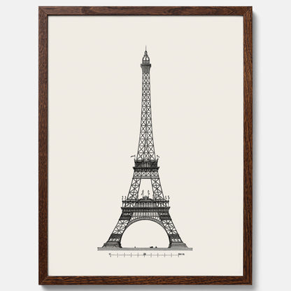 Tavla med en Vintageposter med en illustration av Eiffeltornet i Paris – Arkitektur poster