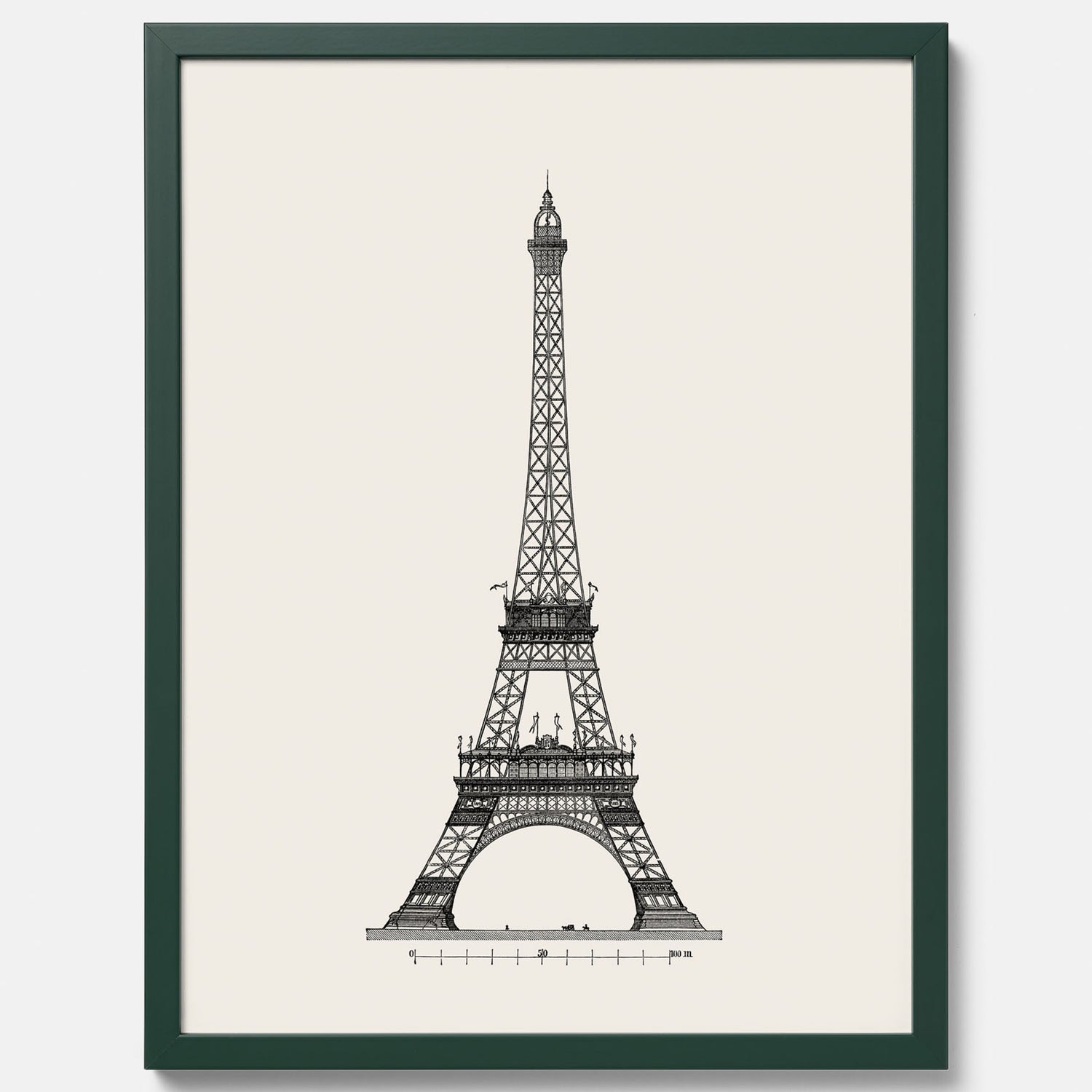 Tavla med en Vintageposter med en illustration av Eiffeltornet i Paris – Arkitektur poster