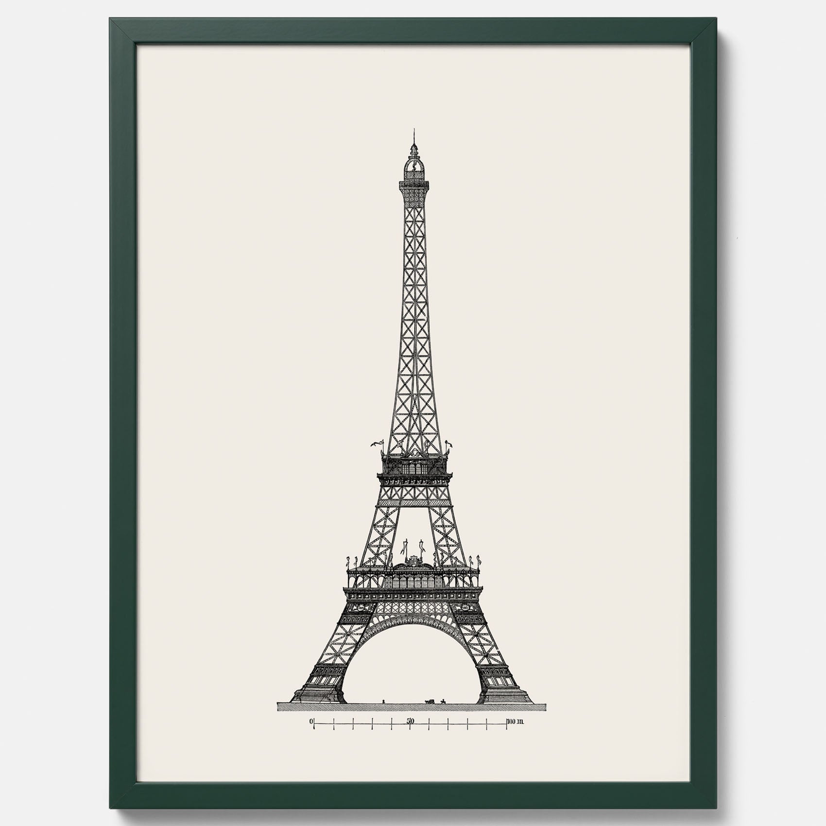 Tavla med en Vintageposter med en illustration av Eiffeltornet i Paris – Arkitektur poster