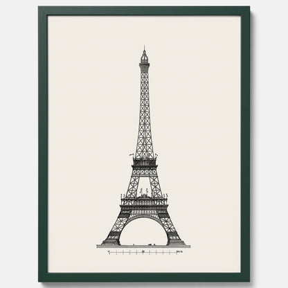 Tavla med en Vintageposter med en illustration av Eiffeltornet i Paris – Arkitektur poster
