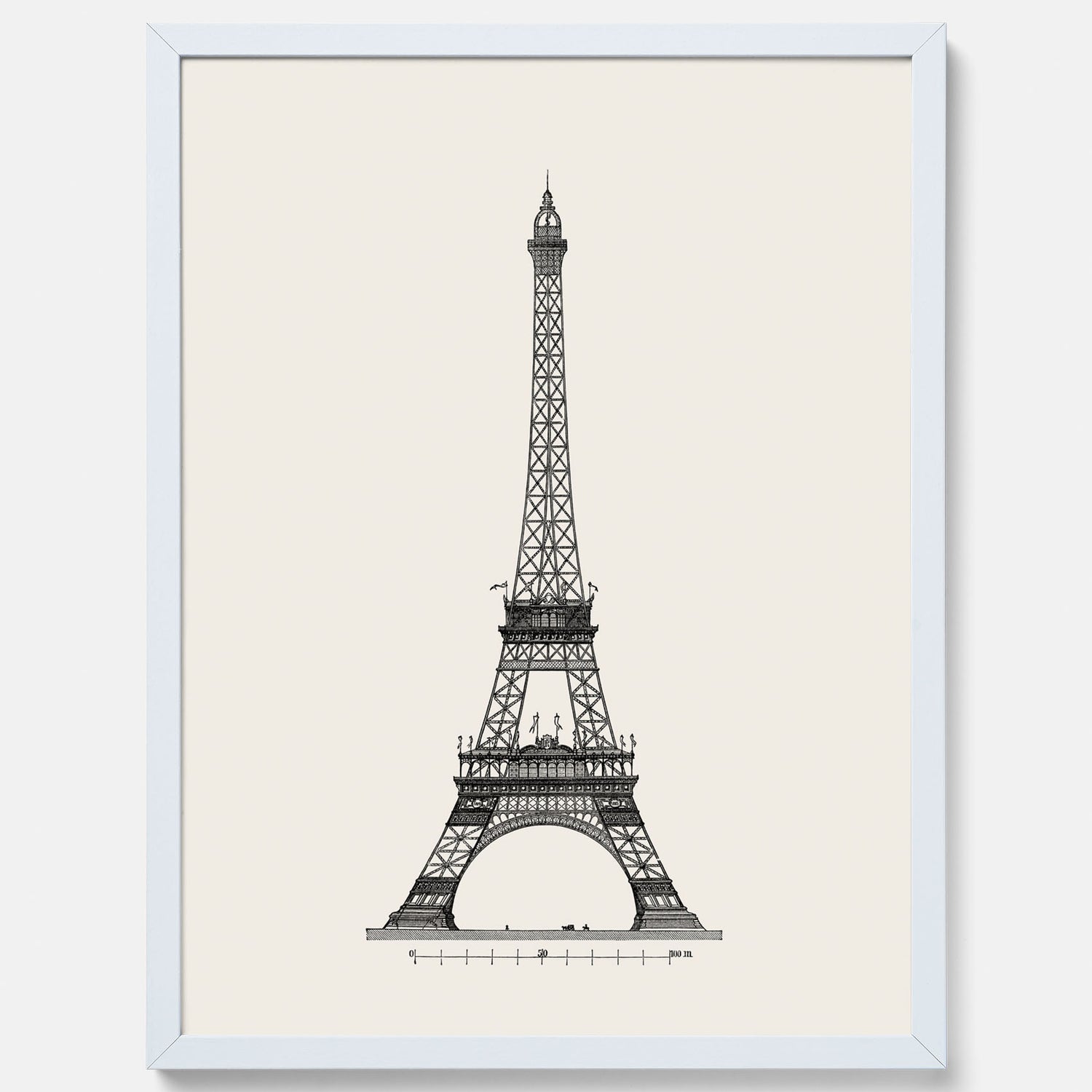 Tavla med en Vintageposter med en illustration av Eiffeltornet i Paris – Arkitektur poster