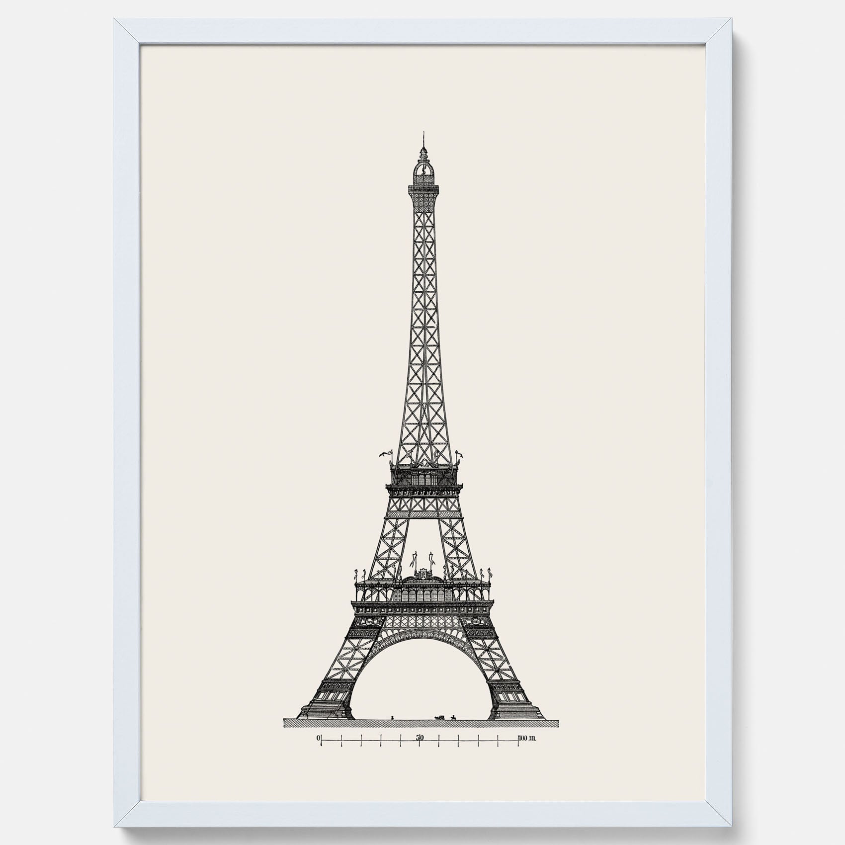 Tavla med en Vintageposter med en illustration av Eiffeltornet i Paris – Arkitektur poster