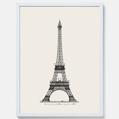 Tavla med en Vintageposter med en illustration av Eiffeltornet i Paris – Arkitektur poster