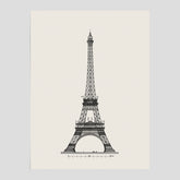 Vintageposter med en illustration av Eiffeltornet i Paris – Arkitektur poster