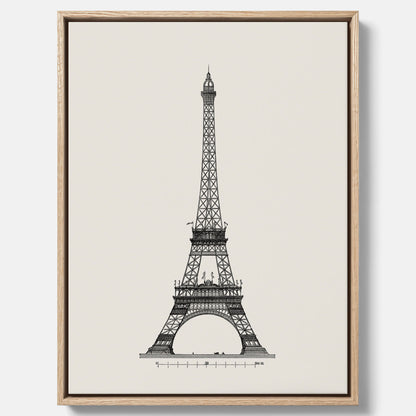 Tavla i canvas med en Vintageposter med en illustration av Eiffeltornet i Paris – Arkitektur poster
