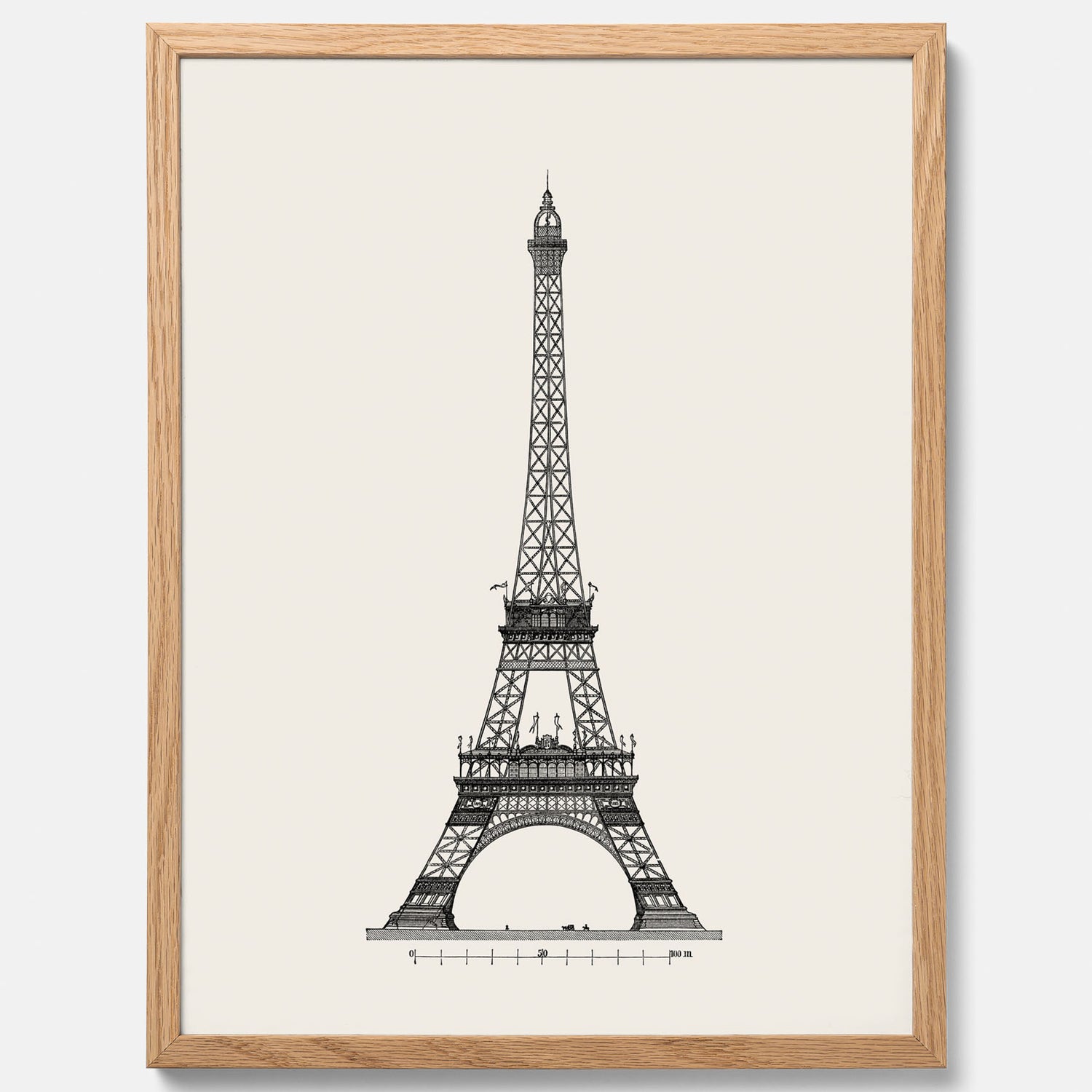 Tavla med en Vintageposter med en illustration av Eiffeltornet i Paris – Arkitektur poster