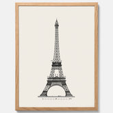 Tavla med en Vintageposter med en illustration av Eiffeltornet i Paris – Arkitektur poster