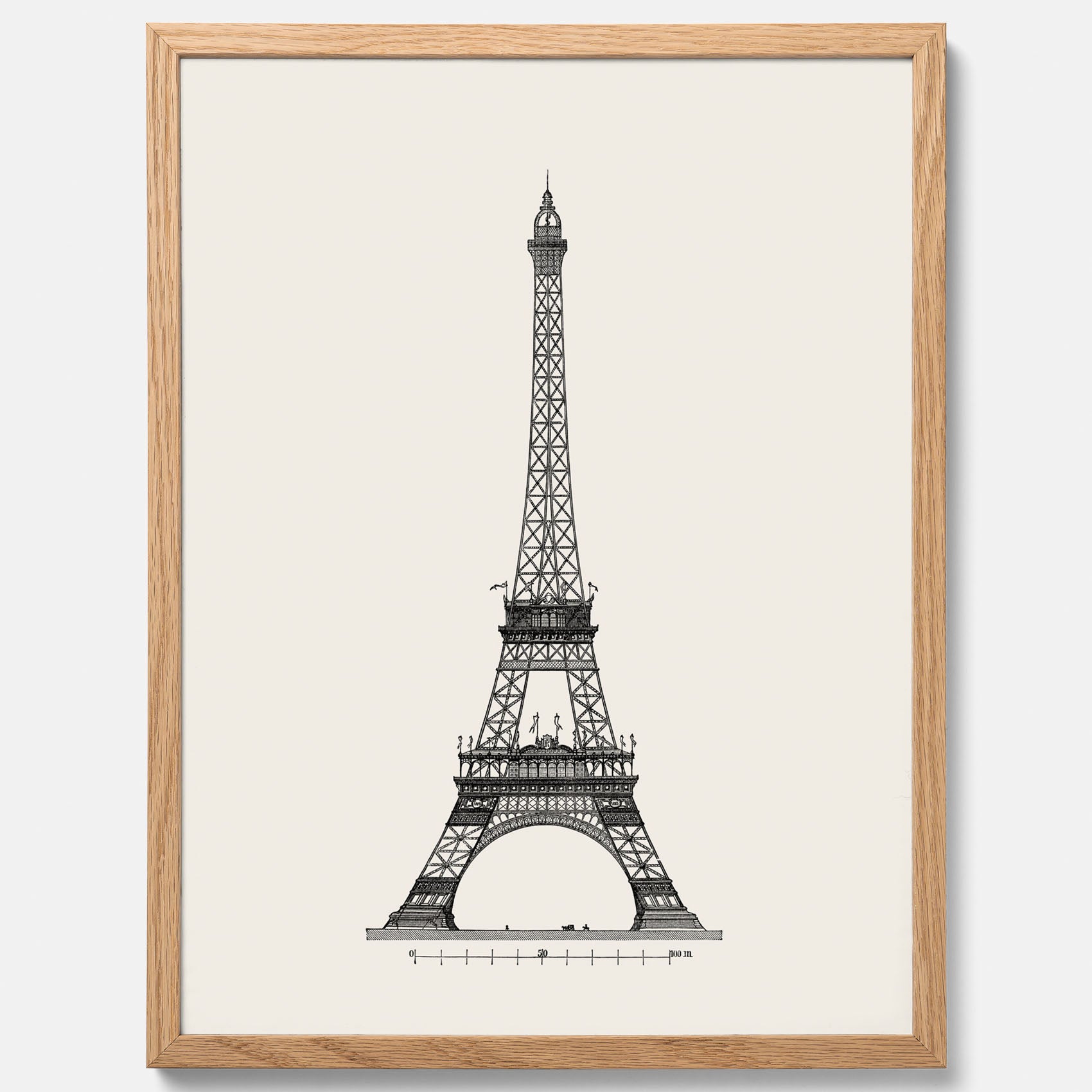 Tavla med en Vintageposter med en illustration av Eiffeltornet i Paris – Arkitektur poster