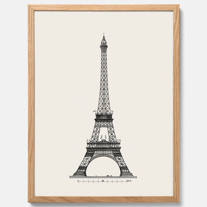 Tavla med en Vintageposter med en illustration av Eiffeltornet i Paris – Arkitektur poster