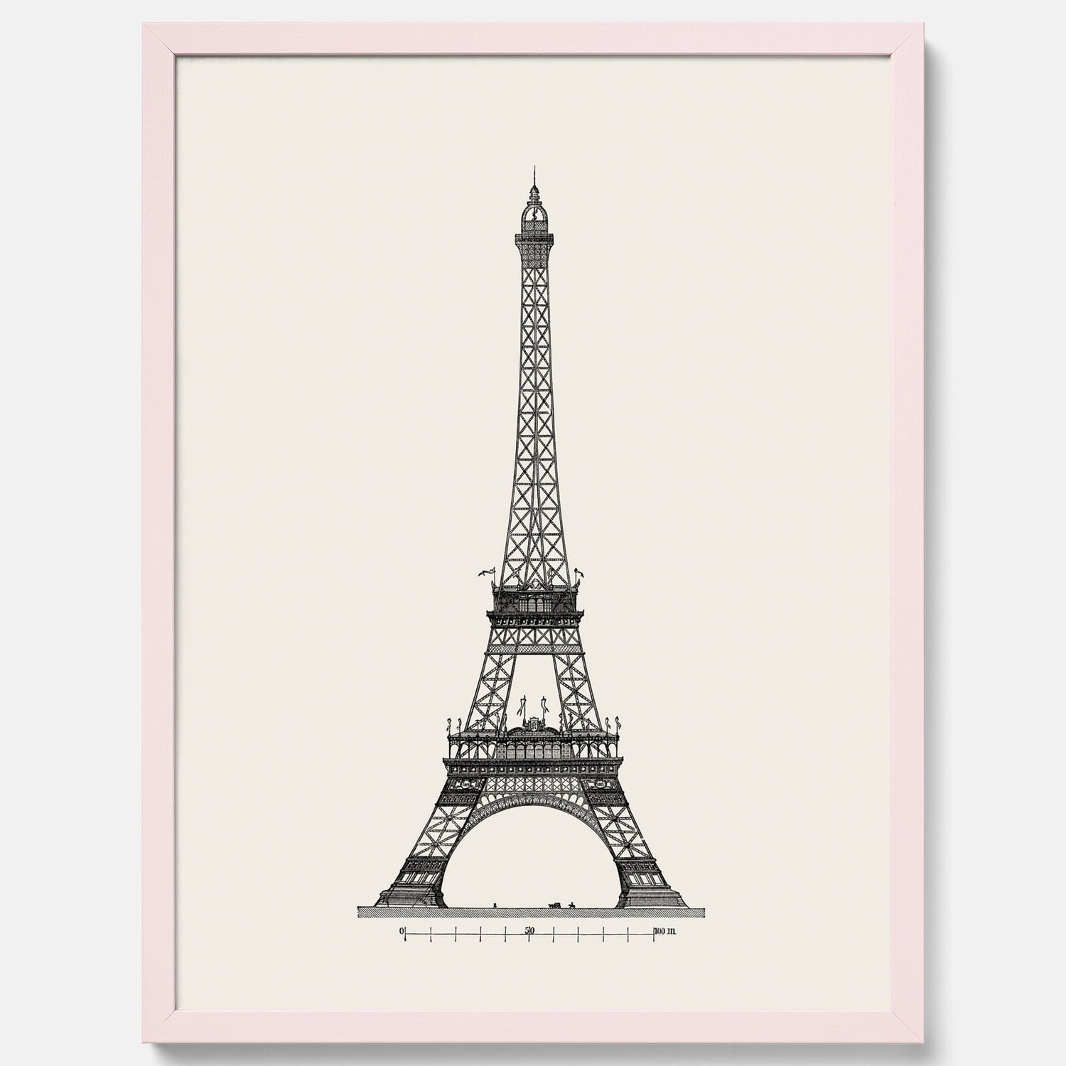Tavla med en Vintageposter med en illustration av Eiffeltornet i Paris – Arkitektur poster