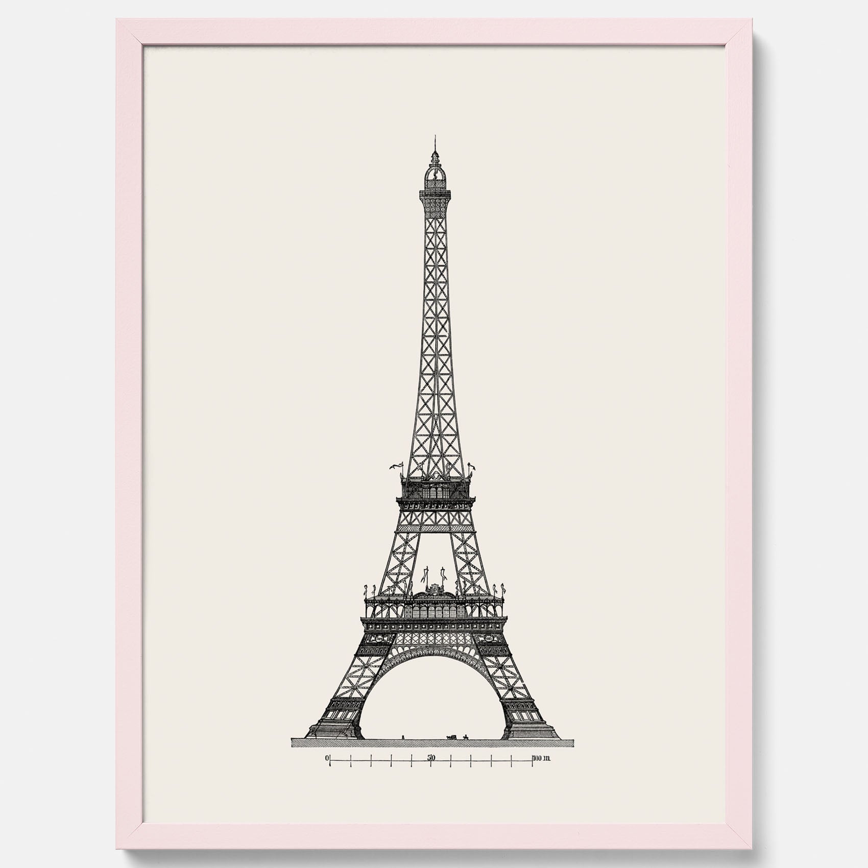 Tavla med en Vintageposter med en illustration av Eiffeltornet i Paris – Arkitektur poster