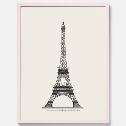 Tavla med en Vintageposter med en illustration av Eiffeltornet i Paris – Arkitektur poster