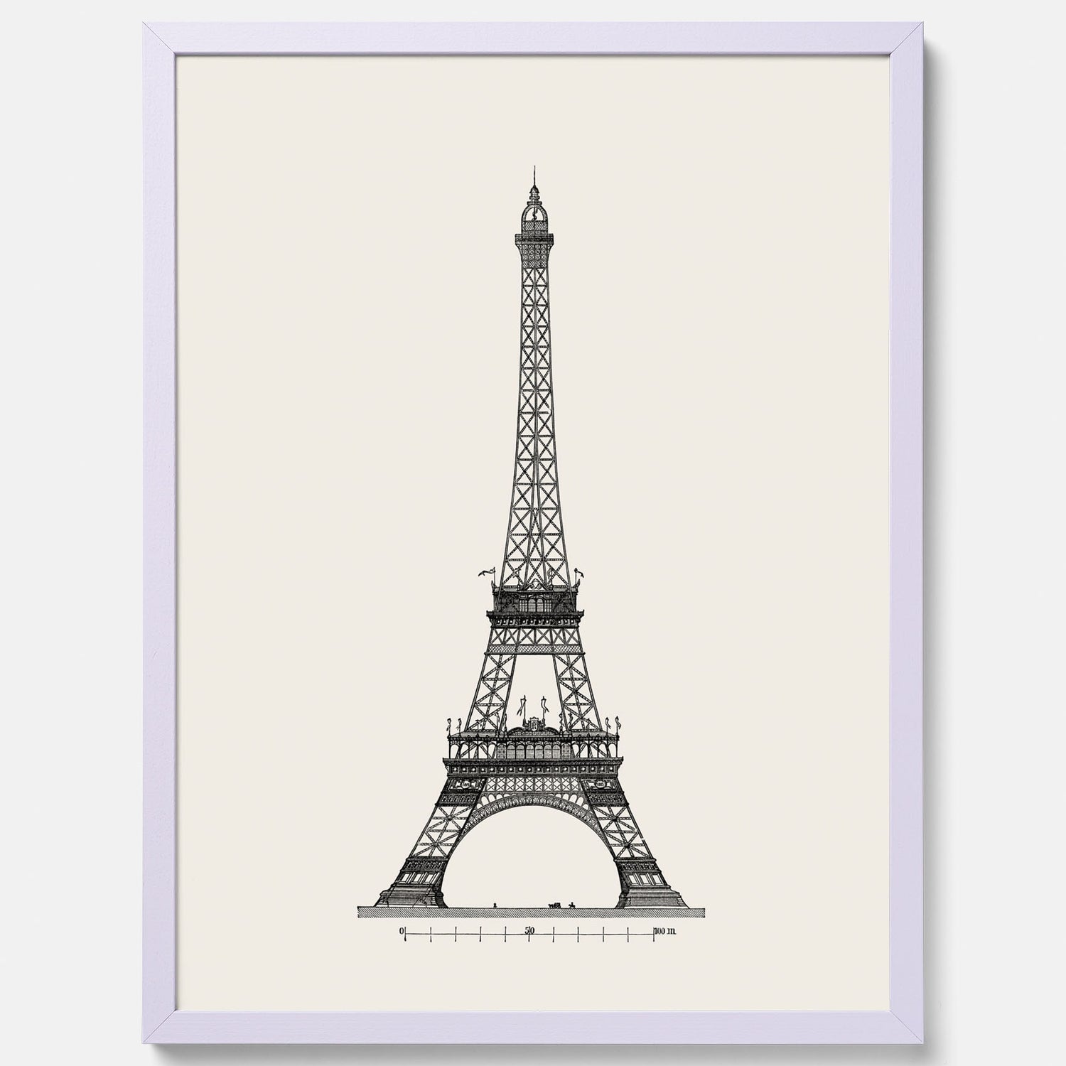 Tavla med en Vintageposter med en illustration av Eiffeltornet i Paris – Arkitektur poster