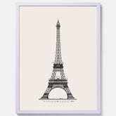 Tavla med en Vintageposter med en illustration av Eiffeltornet i Paris – Arkitektur poster
