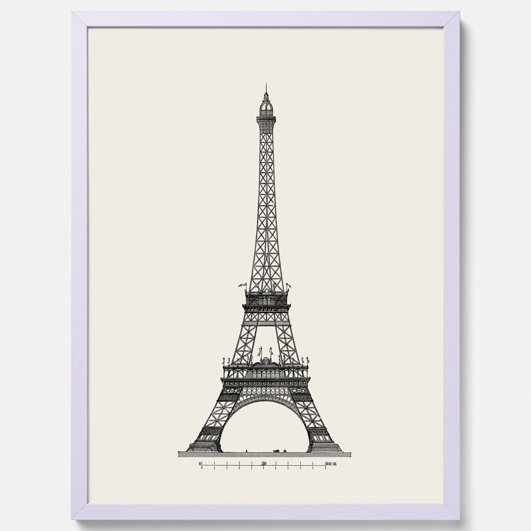 Tavla med en Vintageposter med en illustration av Eiffeltornet i Paris – Arkitektur poster