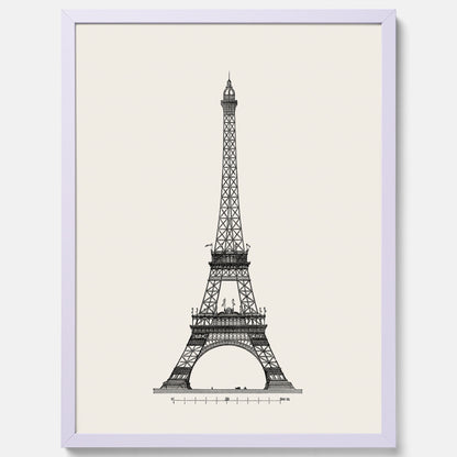 Tavla med en Vintageposter med en illustration av Eiffeltornet i Paris – Arkitektur poster