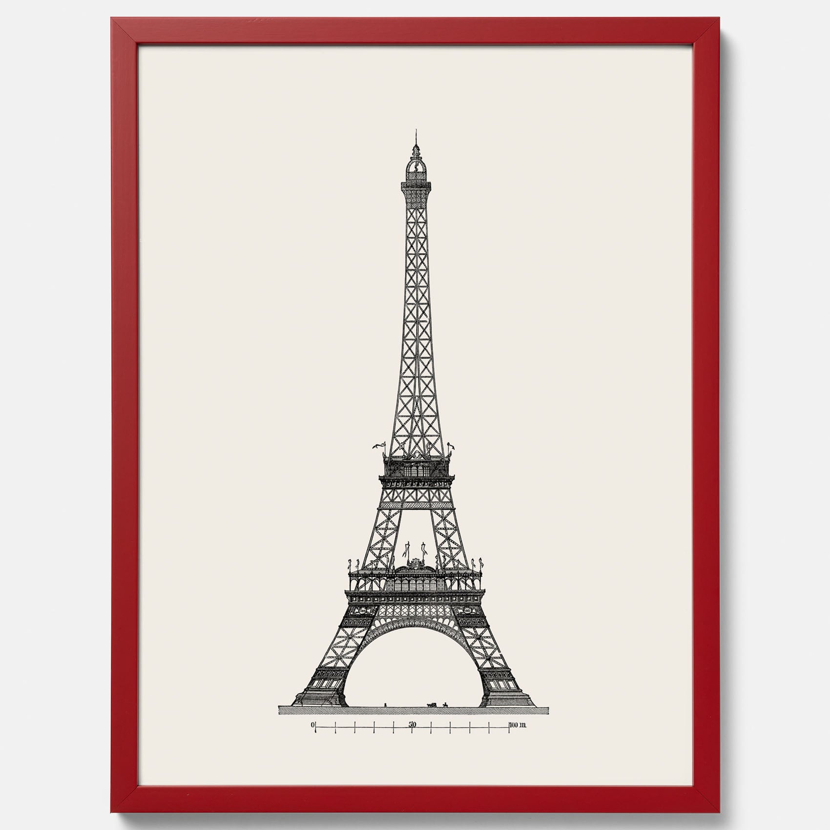Tavla med en Vintageposter med en illustration av Eiffeltornet i Paris – Arkitektur poster
