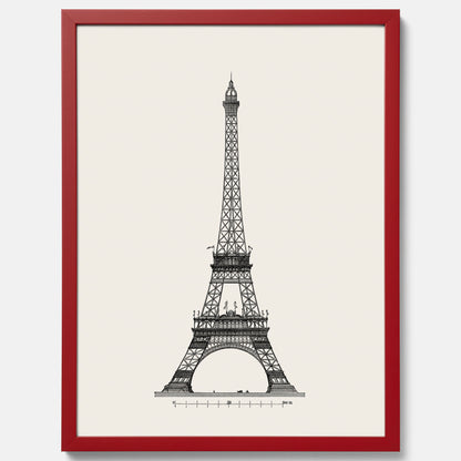 Tavla med en Vintageposter med en illustration av Eiffeltornet i Paris – Arkitektur poster