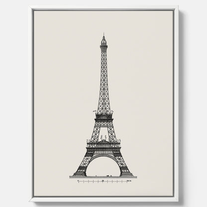 Tavla i canvas med en Vintageposter med en illustration av Eiffeltornet i Paris – Arkitektur poster