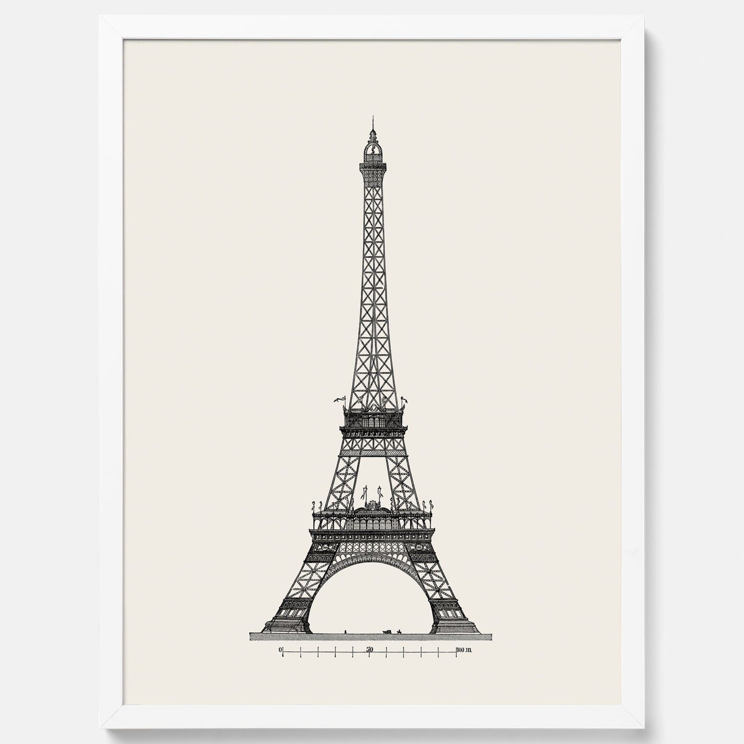 Tavla med en Vintageposter med en illustration av Eiffeltornet i Paris – Arkitektur poster