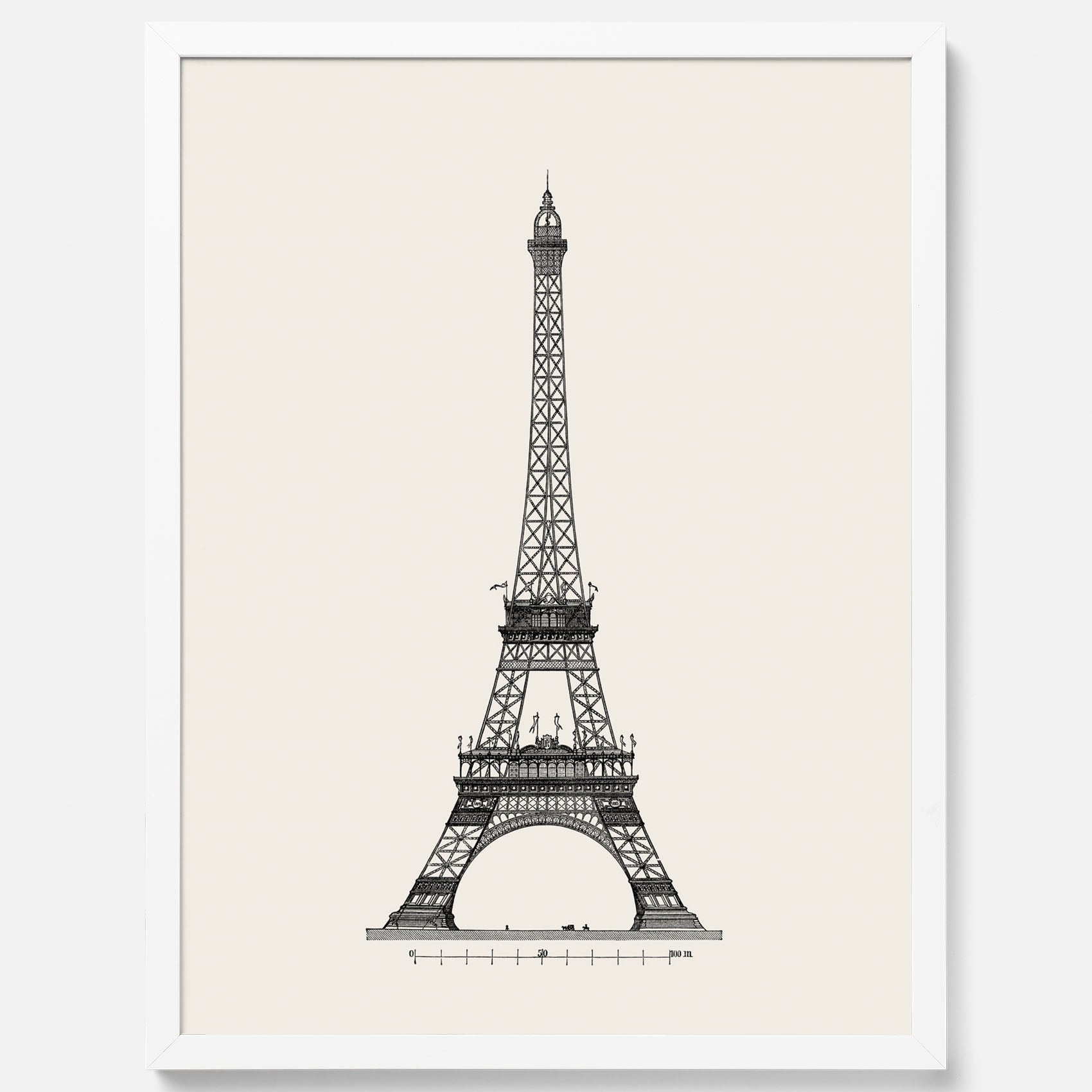 Tavla med en Vintageposter med en illustration av Eiffeltornet i Paris – Arkitektur poster