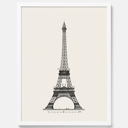 Tavla med en Vintageposter med en illustration av Eiffeltornet i Paris – Arkitektur poster