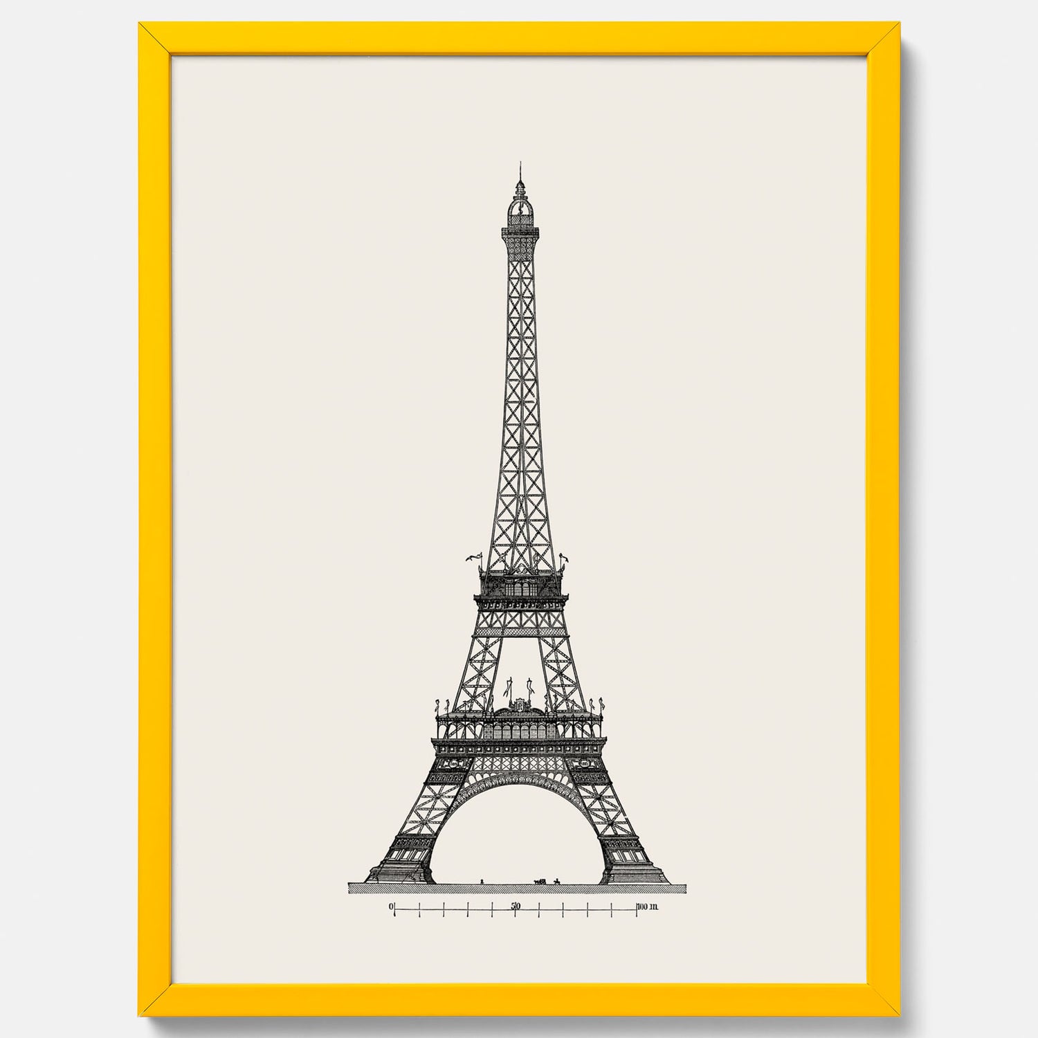 Tavla med en Vintageposter med en illustration av Eiffeltornet i Paris – Arkitektur poster