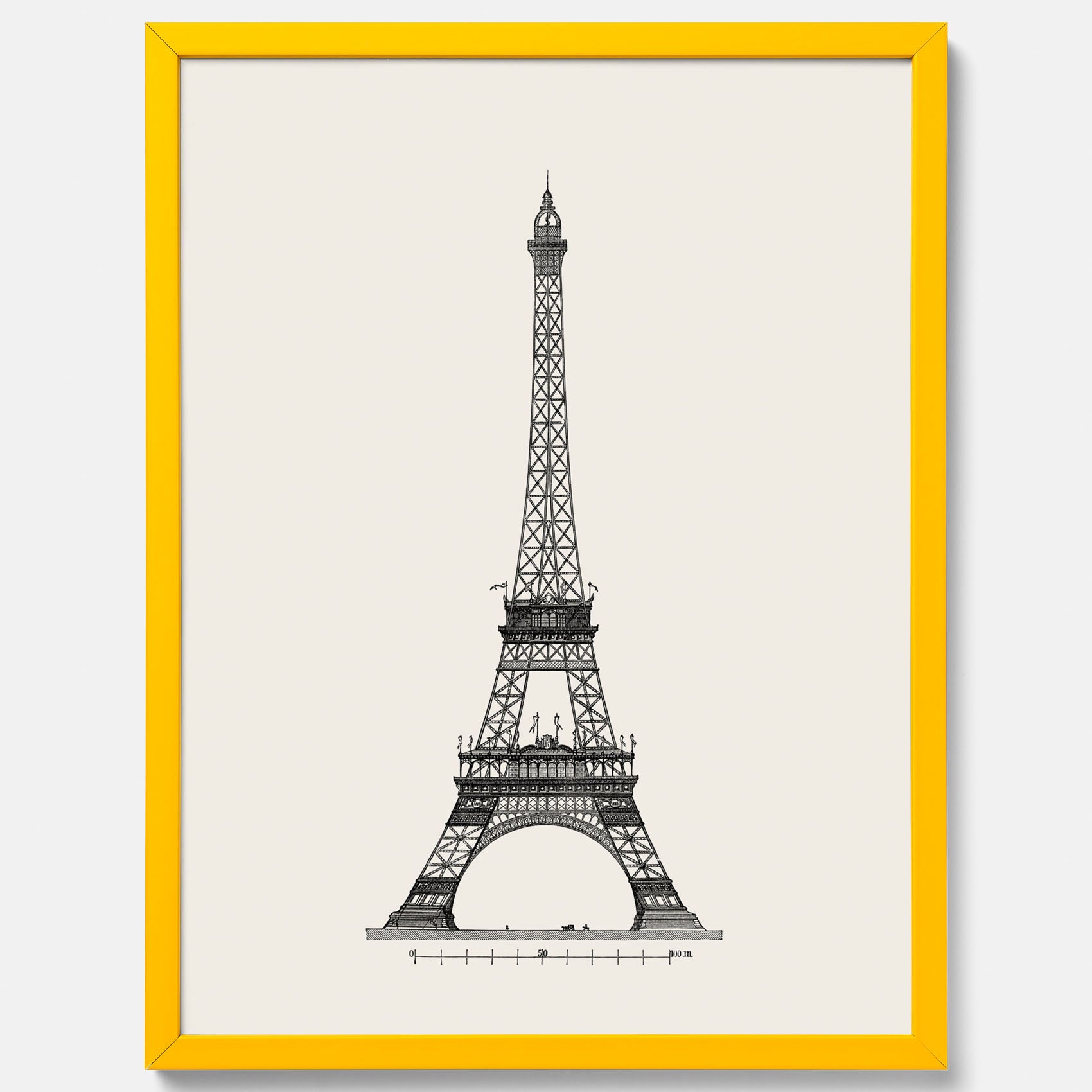 Tavla med en Vintageposter med en illustration av Eiffeltornet i Paris – Arkitektur poster