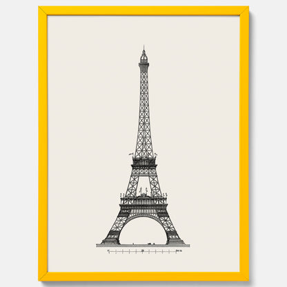 Tavla med en Vintageposter med en illustration av Eiffeltornet i Paris – Arkitektur poster