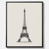Tavla i canvas med en Vintageposter med en illustration av Eiffeltornet i Paris – Arkitektur poster