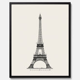 Tavla med en Vintageposter med en illustration av Eiffeltornet i Paris – Arkitektur poster