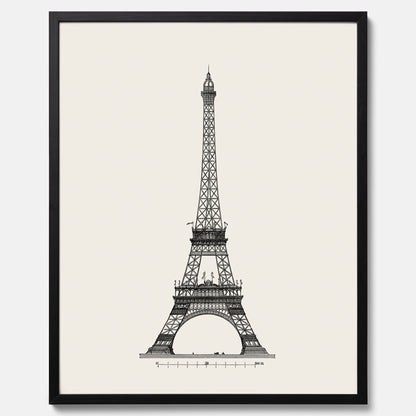 Tavla med en Vintageposter med en illustration av Eiffeltornet i Paris – Arkitektur poster
