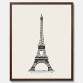 Tavla med en Vintageposter med en illustration av Eiffeltornet i Paris – Arkitektur poster