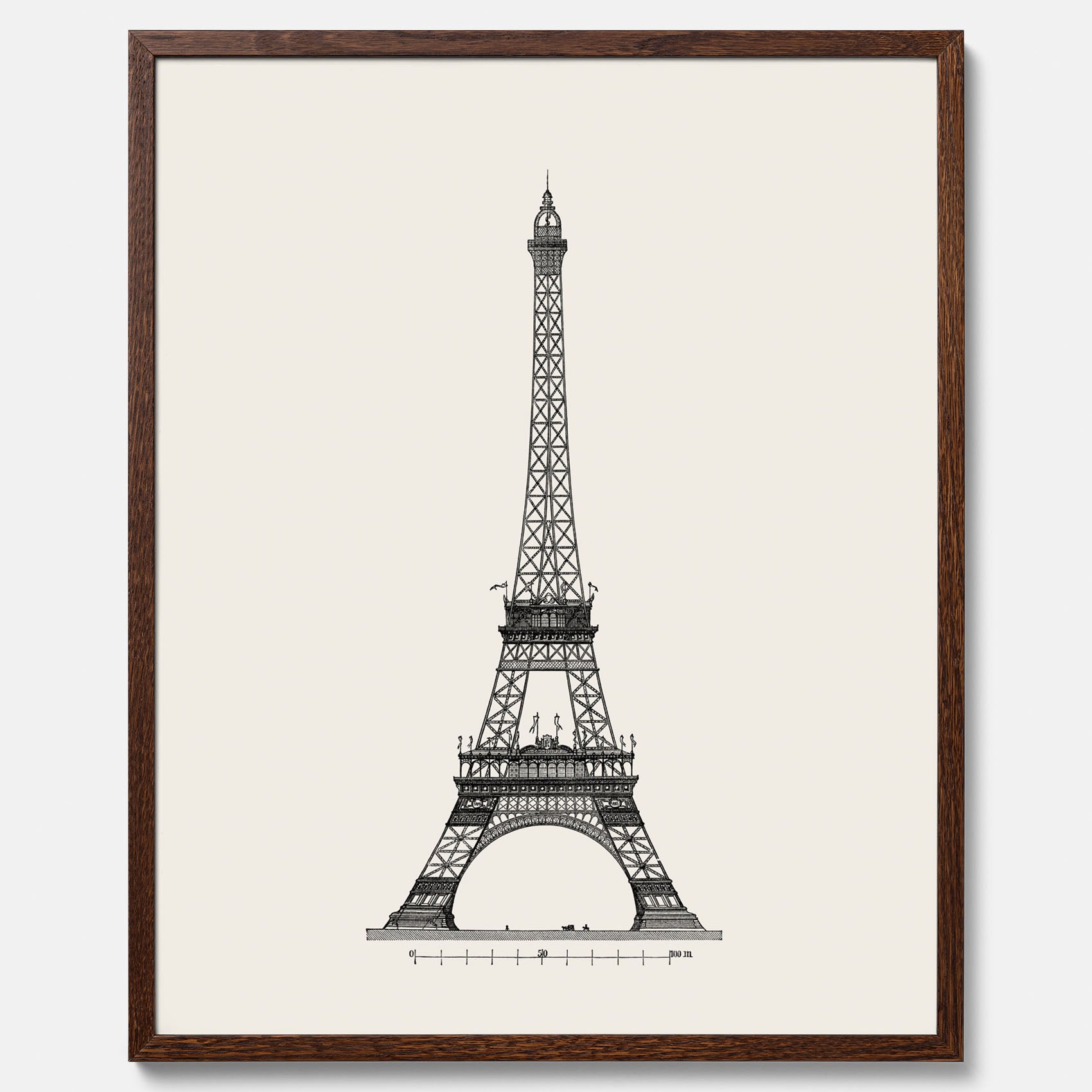 Tavla med en Vintageposter med en illustration av Eiffeltornet i Paris – Arkitektur poster