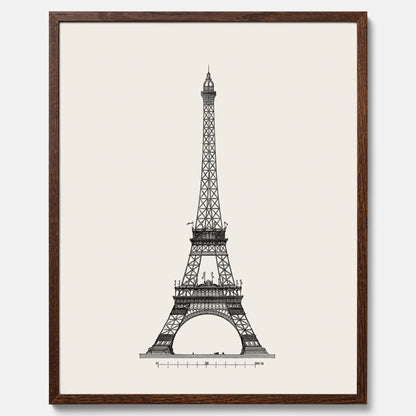 Tavla med en Vintageposter med en illustration av Eiffeltornet i Paris – Arkitektur poster