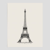 Vintageposter med en illustration av Eiffeltornet i Paris – Arkitektur poster
