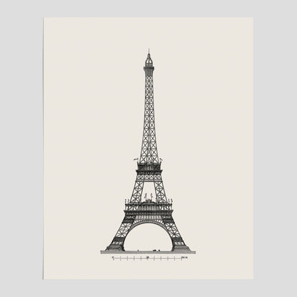 Vintageposter med en illustration av Eiffeltornet i Paris – Arkitektur poster