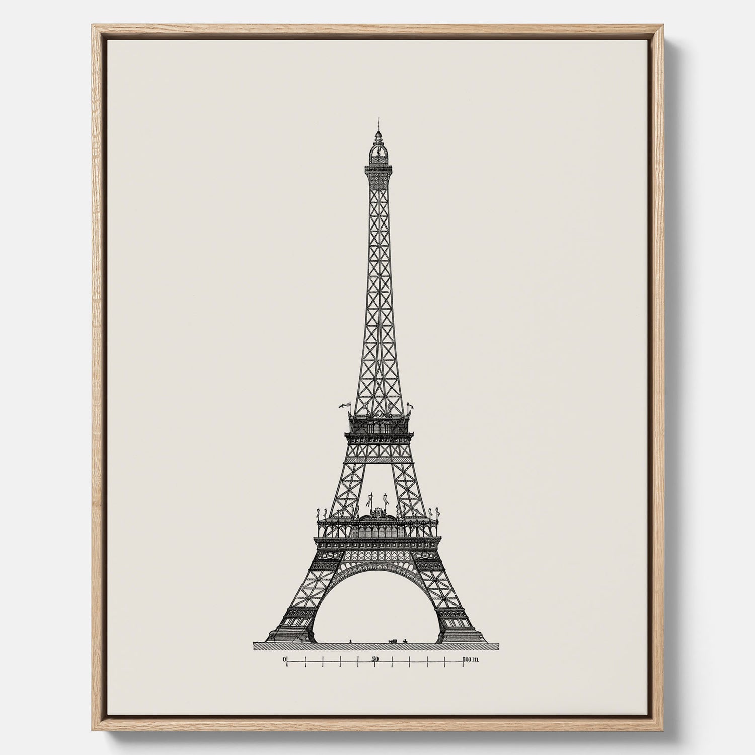 Tavla i canvas med en Vintageposter med en illustration av Eiffeltornet i Paris – Arkitektur poster