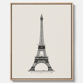 Tavla i canvas med en Vintageposter med en illustration av Eiffeltornet i Paris – Arkitektur poster