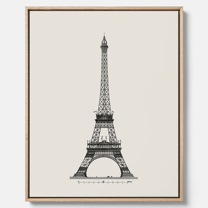 Tavla i canvas med en Vintageposter med en illustration av Eiffeltornet i Paris – Arkitektur poster