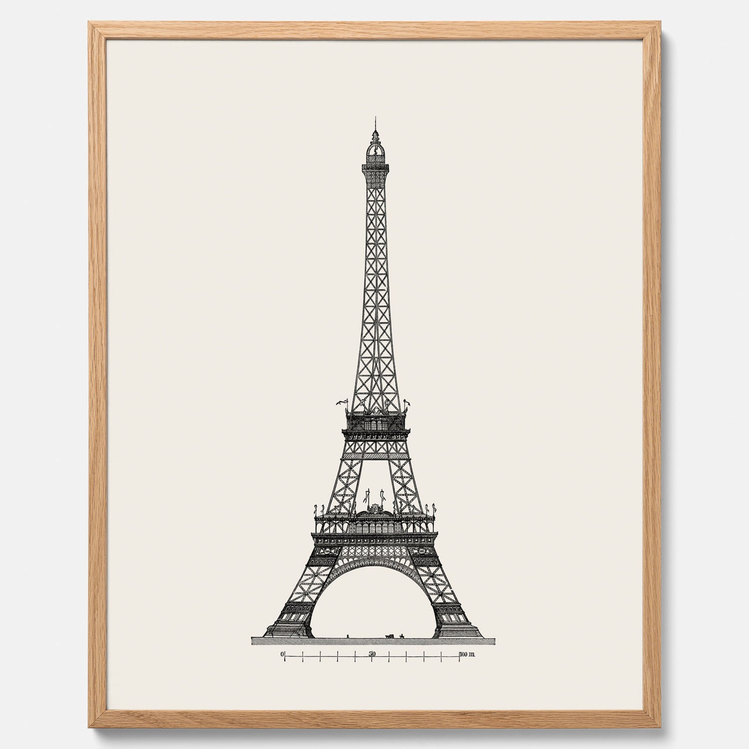 Tavla med en Vintageposter med en illustration av Eiffeltornet i Paris – Arkitektur poster